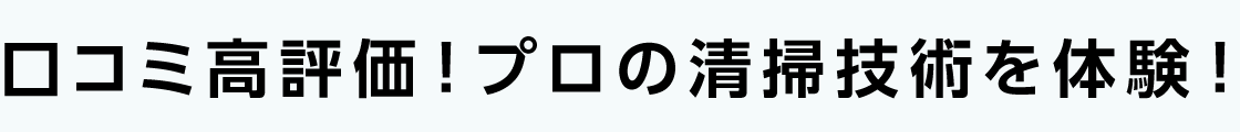 口コミ高評価！プロの清掃技術を体験！